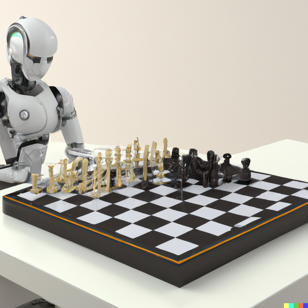 A robot playing chess